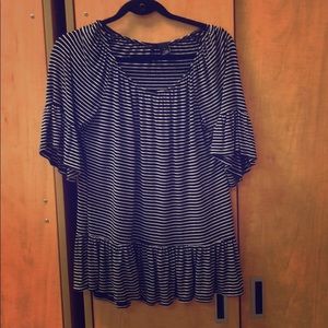 Stripped ruffle top! Super cute!